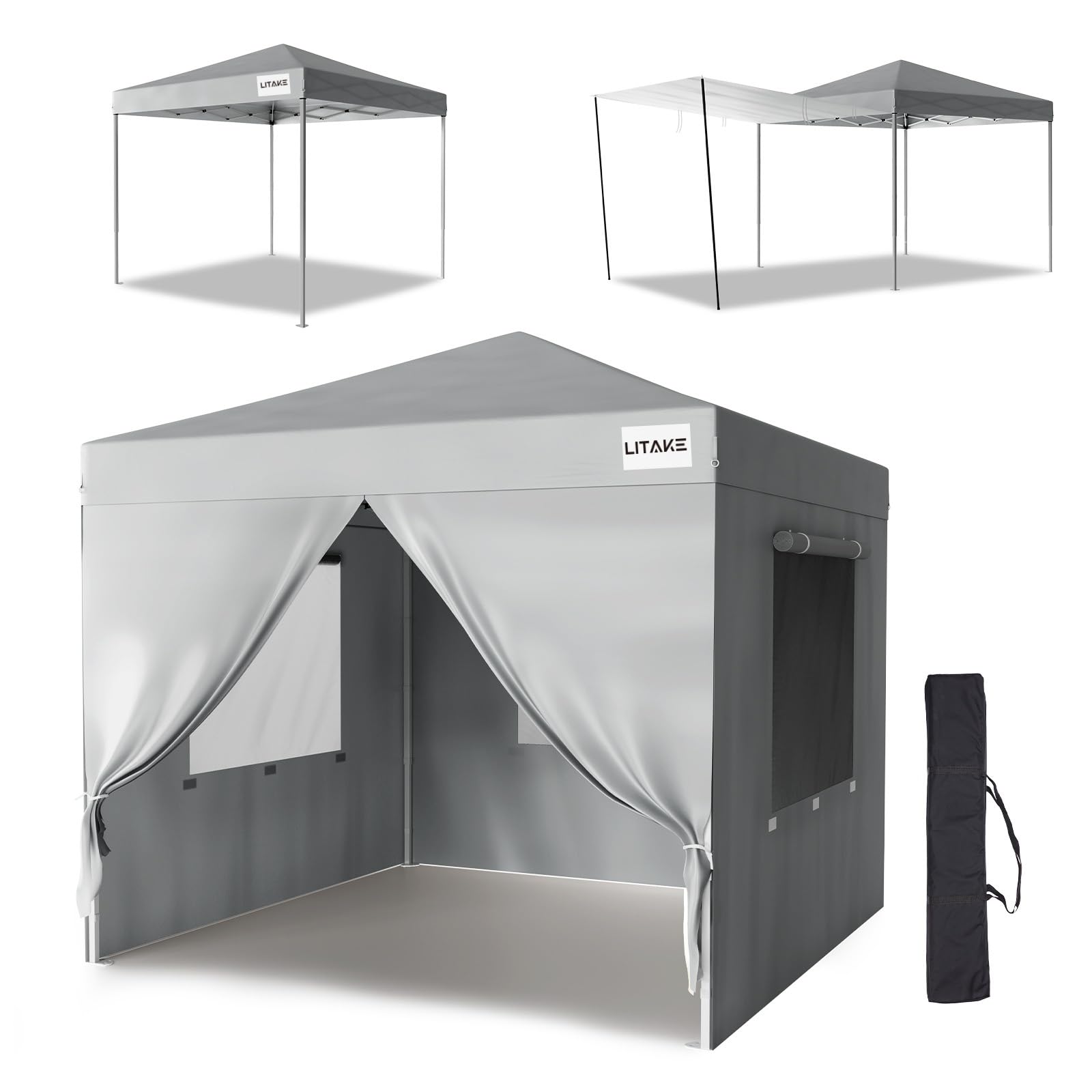 Amazon | Litake ワンタッチタープテント 3mx3m キャノピーポール付き